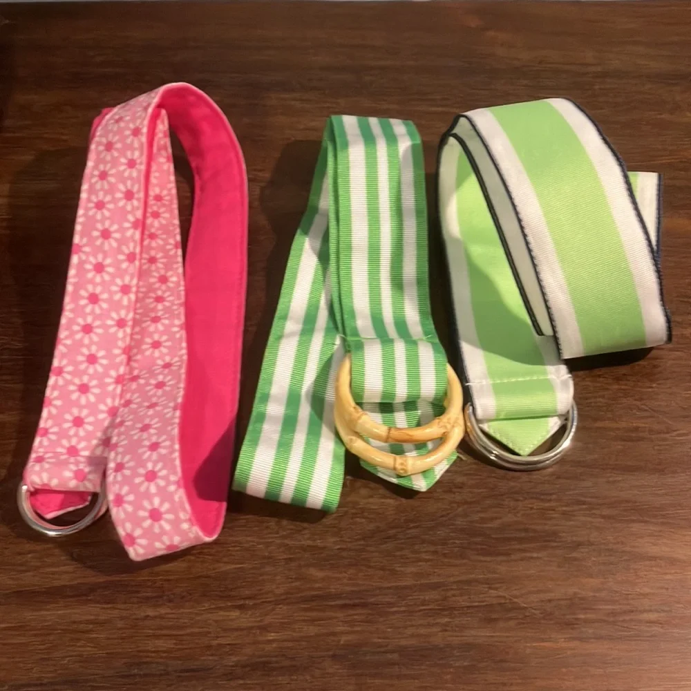 Lot of 3 Kids belt multicolor D- ring Med